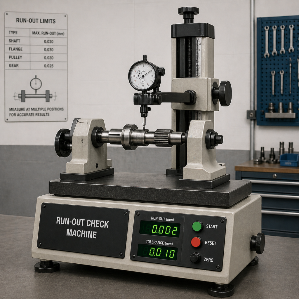 Run-Out Check Machine R-O-C-M for dimensional accuracy and runout testing of brake
