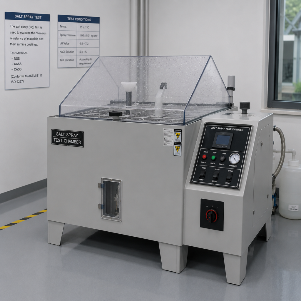 Salt Spray Test Chamber for JSP Brakes Quality Standards testing.