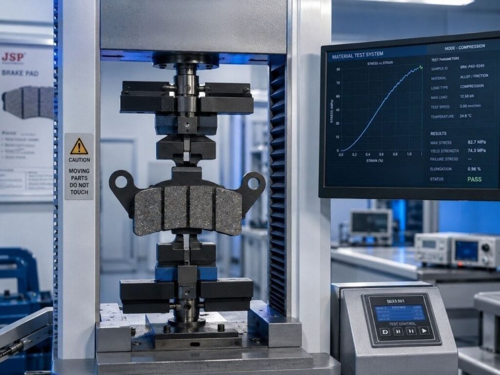 Advanced quality control testing by a leading Disc Pads manufacturer